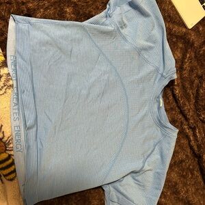 lululemon athletica Light Blue Ribbed Crop Top
